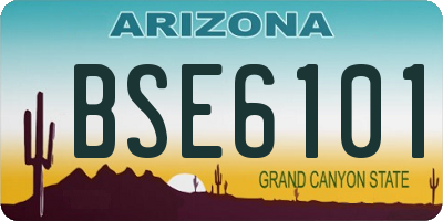 AZ license plate BSE6101