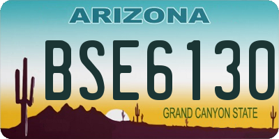 AZ license plate BSE6130
