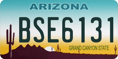 AZ license plate BSE6131