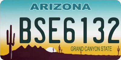 AZ license plate BSE6132