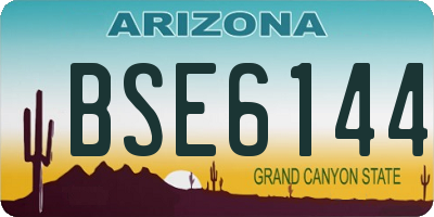 AZ license plate BSE6144