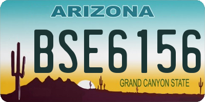 AZ license plate BSE6156