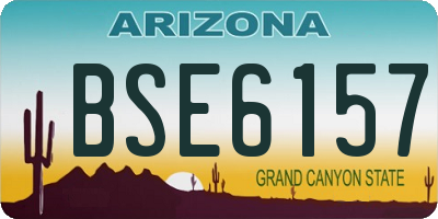 AZ license plate BSE6157