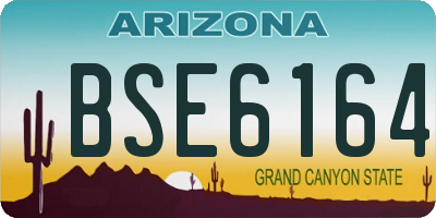 AZ license plate BSE6164