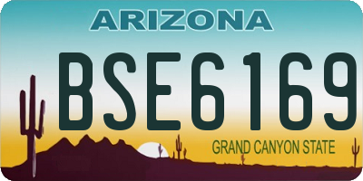 AZ license plate BSE6169