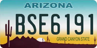 AZ license plate BSE6191