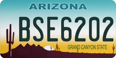 AZ license plate BSE6202