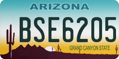 AZ license plate BSE6205