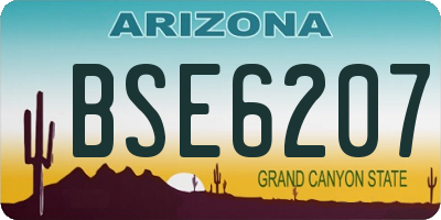 AZ license plate BSE6207