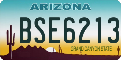 AZ license plate BSE6213