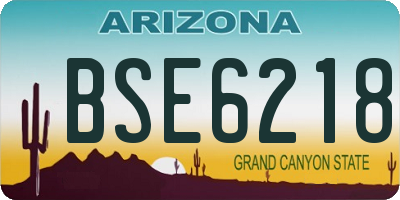 AZ license plate BSE6218