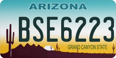 AZ license plate BSE6223