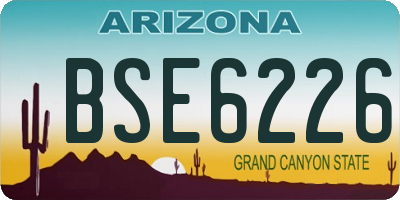 AZ license plate BSE6226