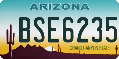 AZ license plate BSE6235