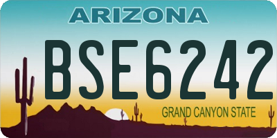 AZ license plate BSE6242