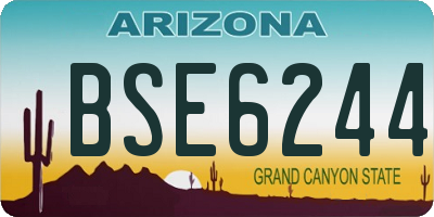 AZ license plate BSE6244