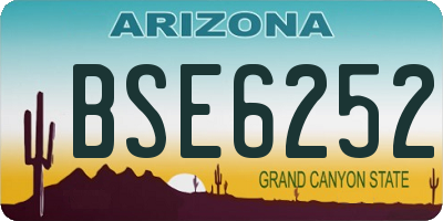 AZ license plate BSE6252