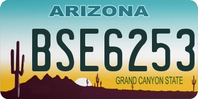 AZ license plate BSE6253