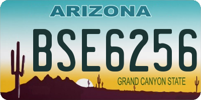 AZ license plate BSE6256