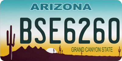 AZ license plate BSE6260