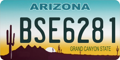 AZ license plate BSE6281