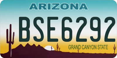 AZ license plate BSE6292