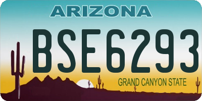 AZ license plate BSE6293