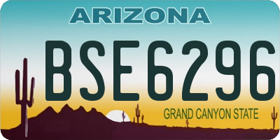 AZ license plate BSE6296