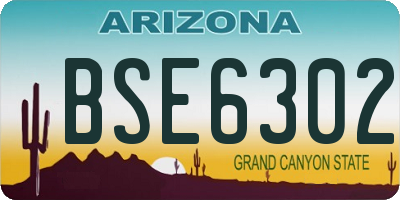 AZ license plate BSE6302