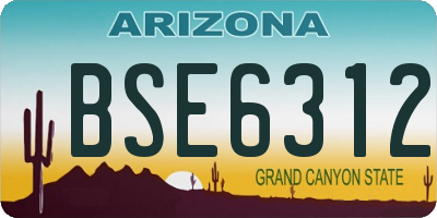 AZ license plate BSE6312