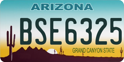 AZ license plate BSE6325