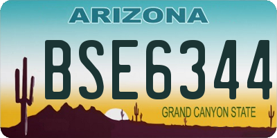 AZ license plate BSE6344