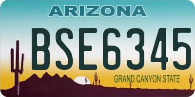 AZ license plate BSE6345