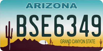 AZ license plate BSE6349