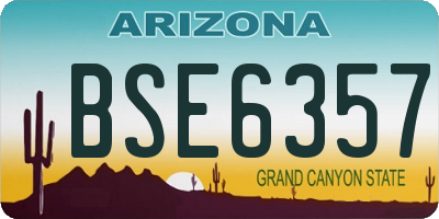 AZ license plate BSE6357