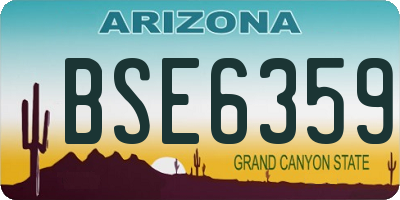 AZ license plate BSE6359