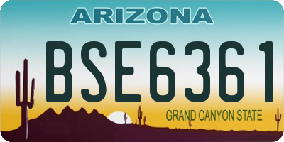 AZ license plate BSE6361