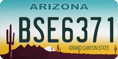 AZ license plate BSE6371