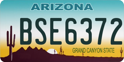 AZ license plate BSE6372