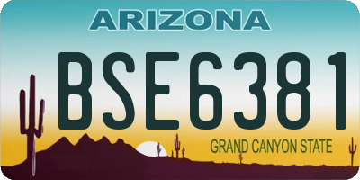 AZ license plate BSE6381