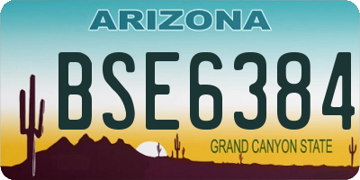 AZ license plate BSE6384