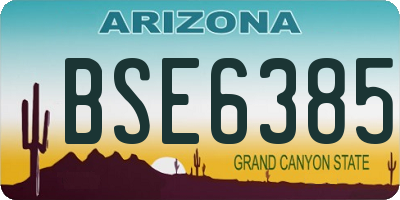 AZ license plate BSE6385