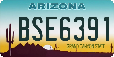 AZ license plate BSE6391