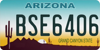 AZ license plate BSE6406