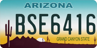 AZ license plate BSE6416