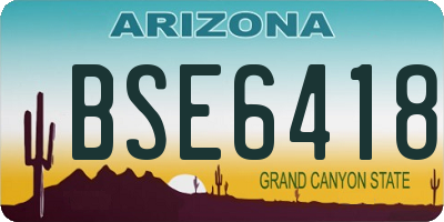 AZ license plate BSE6418