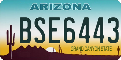 AZ license plate BSE6443
