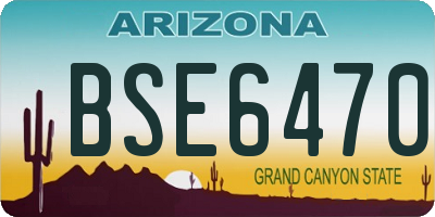 AZ license plate BSE6470