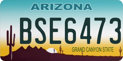 AZ license plate BSE6473