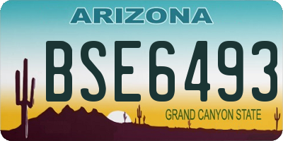 AZ license plate BSE6493